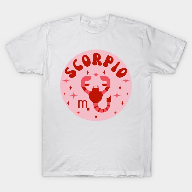 Scorpio Zodiac Sign T-Shirt by groovyfolk